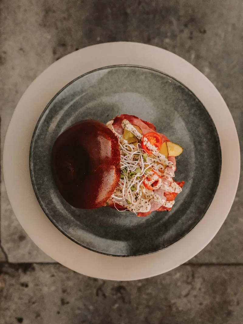 Sandwich served on a plate